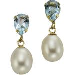 Reduzierte Blaue Ellen K. Fascination by Ellen K Topas Ohrringe aus Gold 9 Karat mit Echte Perle für Damen 