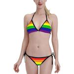 LGBT Gay Pride Triangel-Bikinis gepolstert für Damen Einheitsgröße 2-teilig 