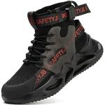 Schwarze High Top Sneaker & Sneaker Boots aus Mesh mit Stahlkappe für Herren 