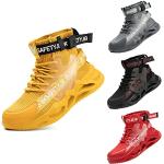Gelbe High Top Sneaker & Sneaker Boots aus Mesh mit Stahlkappe für Herren 