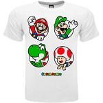 Weiße Super Mario Printed Shirts für Kinder & Druck-Shirts für Kinder aus Baumwolle 