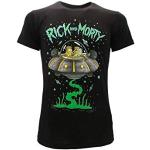 Schwarze Rick and Morty T-Shirts aus Baumwolle für Herren Größe XS 