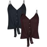 Fashion Victim Forplay Doppelpack Top's Frauen Top schwarz/Bordeaux 3XL 100% Polyester Basics, Casual Wear, Rockwear