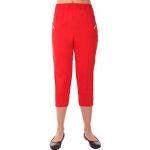 Rote Elegante Stretchhosen für Damen Größe L Große Größen Weite 44 