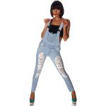 Hellblaue Fashion4Young Jeans-Latzhosen aus Denim für Damen Größe M 
