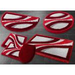 Rote Grund Runde Badgarnitur Sets aus Acryl maschinenwaschbar 