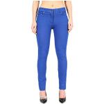 Royalblaue Skinny Jeans mit Reißverschluss aus Denim für Damen Größe S Große Größen 