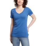 Reduzierte Blaue Kurzärmelige Eddie Bauer V-Ausschnitt T-Shirts für Damen Größe XS 