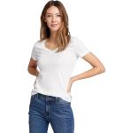 Weiße Kurzärmelige Eddie Bauer V-Ausschnitt T-Shirts für Damen Größe XS 