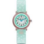 Pastellrosa Kunststoffarmbanduhren mit Türkis mit Kunststoff-Uhrenglas für Damen zum Lernen 