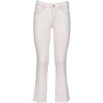 Reduzierte Cremefarbene Bestickte FAY Jeans mit Stickerei mit Fransen mit Reißverschluss aus Denim für Damen 