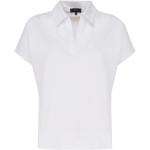 Reduzierte Weiße Kurzärmelige FAY V-Ausschnitt Kurzarm-Poloshirts aus Baumwolle für Damen Größe L 
