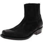 Schwarze FB Fashion Boots Karree Cowboy-Boots & Cowboystiefeletten mit Reißverschluss in Normalweite aus Leder für Herren Größe 48 mit Absatzhöhe 3cm bis 5cm 