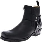 Schwarze FB Fashion Boots Karree Biker-Boots & Bikerstiefeletten in Normalweite aus Leder für Herren Größe 47 mit Absatzhöhe 3cm bis 5cm 