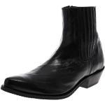 Schwarze FB Fashion Boots Spitze Cowboy-Boots & Cowboystiefeletten mit Reißverschluss in Normalweite aus Leder für Herren Größe 48 mit Absatzhöhe 3cm bis 5cm 