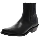 Schwarze FB Fashion Boots Spitze Cowboy-Boots & Cowboystiefeletten mit Reißverschluss in Normalweite aus Leder für Herren Größe 48 mit Absatzhöhe 3cm bis 5cm 