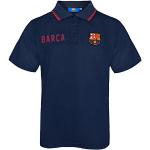 Marineblaue FC Barcelona Kinderpoloshirts & Kinderpolohemden mit Knopf für Jungen 