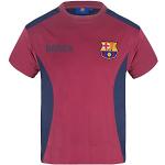 Rote FC Barcelona Kinder T-Shirts aus Polyester für Jungen 