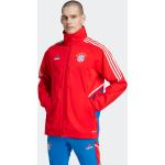 Rote Wasserdichte adidas Condivo FC Bayern Regenjacken für Herren Größe M 