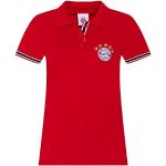 Rote Bestickte FC Bayern Damenpoloshirts & Damenpolohemden aus Baumwolle Größe M 