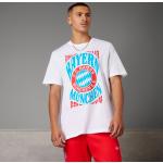 Weiße adidas Originals FC Bayern T-Shirts für Herren Größe M 