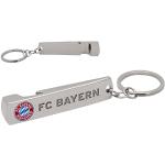 Silberne FC Bayern Schlüsselanhänger mit Flaschenöffner aus Metall 
