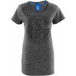 Anthrazitfarbene Kurzärmelige Schalke 04 T-Shirts für Damen Größe L 
