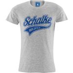 Graue Schalke 04 Rundhals-Ausschnitt T-Shirts für Herren Größe S 