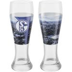 Bunte Schalke 04 Weizenbiergläser aus Glas 2-teilig 