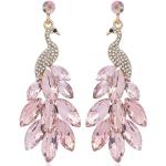 Pinke Elegante Perlenohrringe glänzend aus Kristall für Damen 