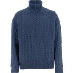 Reduzierte Blaue FEDELI Rollkragen Kaschmir-Pullover aus Wolle für Herren Größe XXL für den für den Winter 