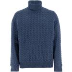 Reduzierte Blaue FEDELI Rollkragen Kaschmir-Pullover aus Wolle für Herren Größe XL für den für den Winter 