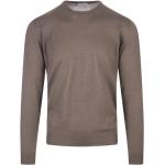 Reduzierte Taupefarbene Langärmelige FEDELI Kaschmir-Pullover aus Wolle für Herren Größe 6 XL 