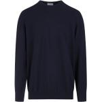 Reduzierte Dunkelblaue Langärmelige FEDELI Kaschmir-Pullover aus Wolle für Herren Größe 4 XL 