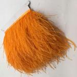 Orange Fransenborten mit Ornament-Motiv 