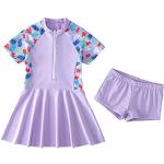 Reduzierte Violette Sportbadeanzüge & Schwimmanzüge für Kinder aus Polyester für Mädchen 2-teilig 