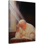 Feeby Leinwand Leinwandbild 80x120 Vertikal Religiös Bunt Papst Johannes Paul II.