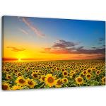 Reduzierte Gelbe Kunstdrucke mit Sonnenblumenmotiv aus MDF 30x40 