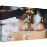 Feeby Leinwandbild Wandbilder 100x70 Horizontal Essen & Trinken Beige Kaffeemaschine