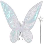 Reduzierte Weiße Sterne Schmetterlingsflügel mit Glitzer aus Organza für Damen 