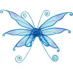 Blaue Buttinette Feenflügel & Elfenflügel mit Glitzer aus Satin für Kinder 