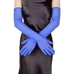 Royalblaue Lange Handschuhe durchsichtig für Damen Einheitsgröße 