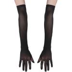 Schwarze Lange Handschuhe durchsichtig für Damen Einheitsgröße 