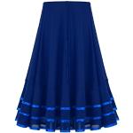 Blaue Boho Maxi Maxiröcke für Kinder & lange Kinderröcke mit Reißverschluss Handwäsche für Mädchen Größe 134 für den für den Sommer 