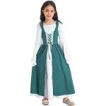 Grüne Bestickte Maxi Mittelalterkleider aus Spitze für Kinder Größe 170 