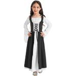 Schwarze Bestickte Maxi Mittelalterkleider aus Spitze für Kinder 