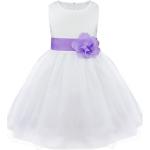 Lavendelfarbene Elegante Ärmellose Kinderfestkleider mit Reißverschluss aus Tüll für Mädchen Größe 116 