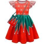 Rote Elegante Langärmelige Kinderkleider A-Linie mit Elfenmotiv für Mädchen Größe 146 