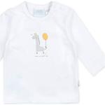 Weiße Langärmelige Feetje Bio Longsleeves für Kinder & Kinderlangarmshirts mit Giraffen-Motiv aus Jersey für Babys Größe 56 