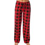 Rote Karo Pyjamahosen lang aus Flanell für Damen Größe XXL Weihnachten für den für den Sommer 